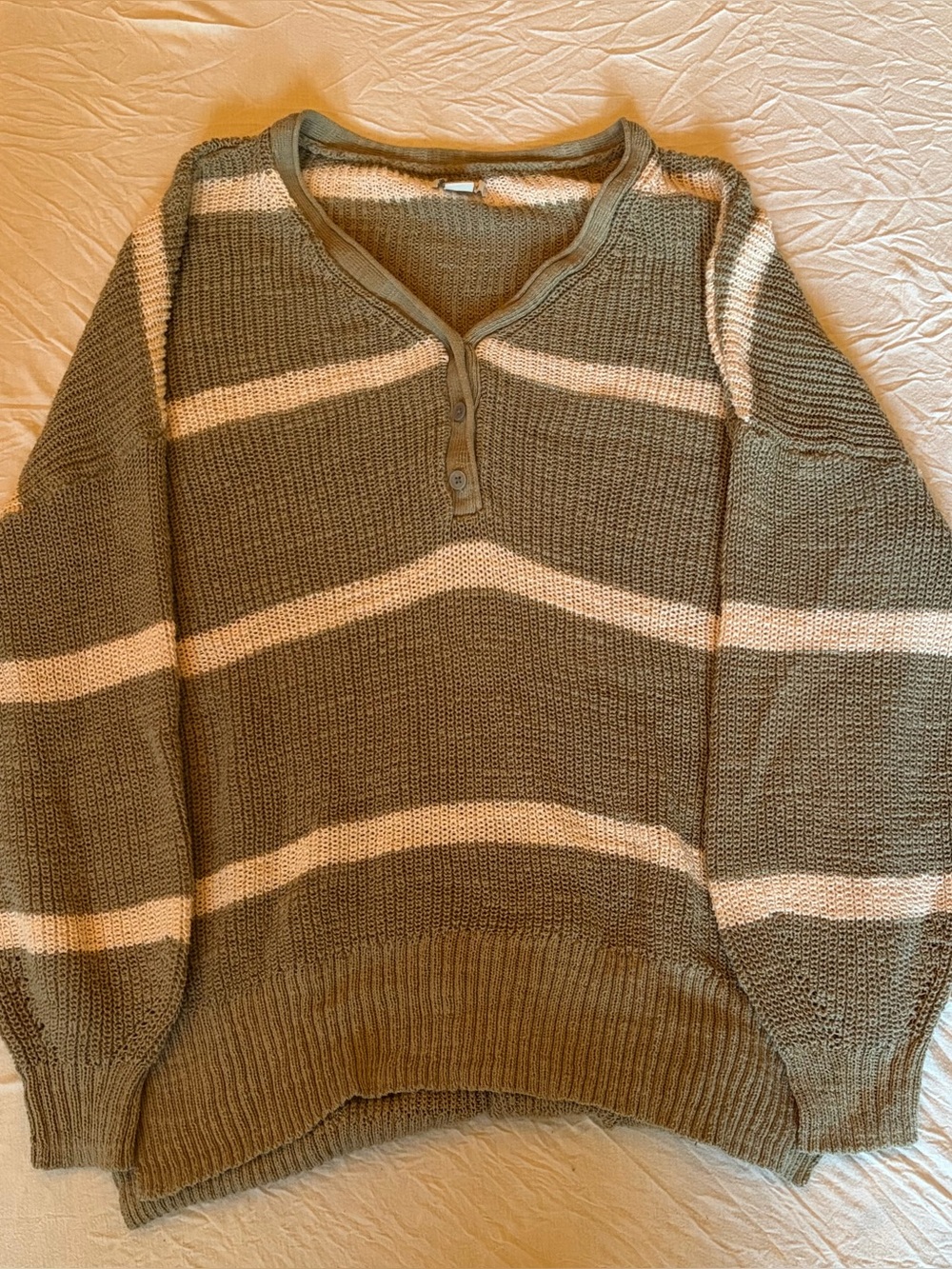 Green striped American Eagle oversized sweater